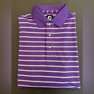 FootJoy Golf Polo Men’s Large Purple White Grey Striped